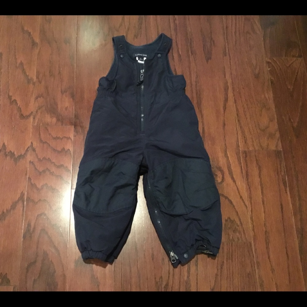 Lands End navy blue bib ski snowboard pants 2T